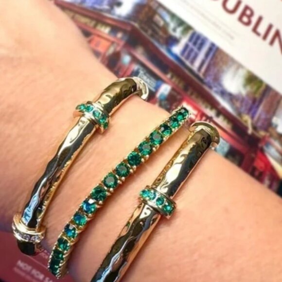 Park Lane Emerald Micro Tennis Impression Bracelet - Picture 2 of 4